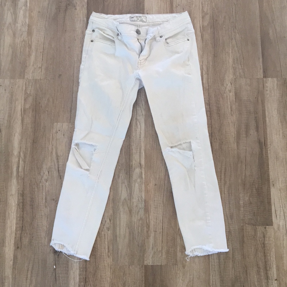 Free people white ankle jean